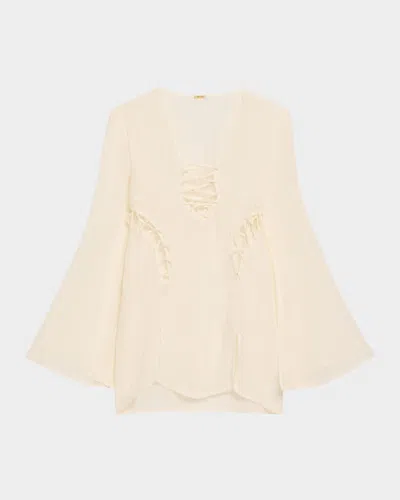 Cult Gaia Ilona Mini Dress Coverup In Off White