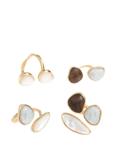 Cult Gaia Ina Stone Detail Ring In Gold