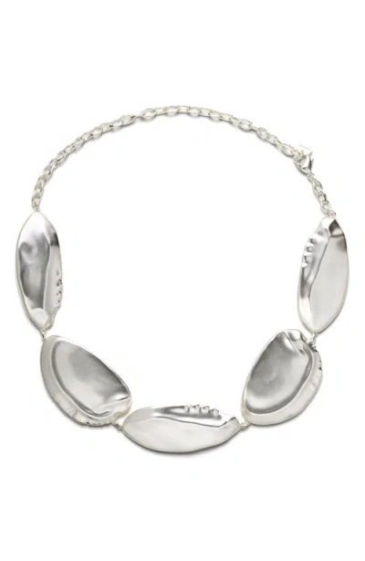 Cult Gaia Sculptural Disc Collar Necklace, 17.1 In Silver