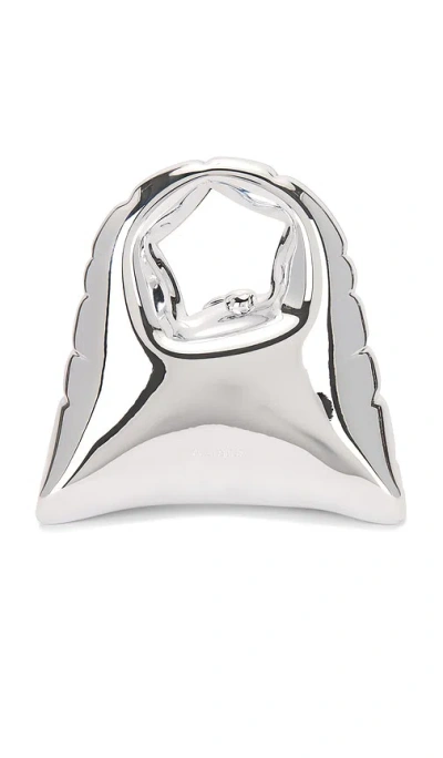 Cult Gaia Inara Top Handle In Shiny Silver