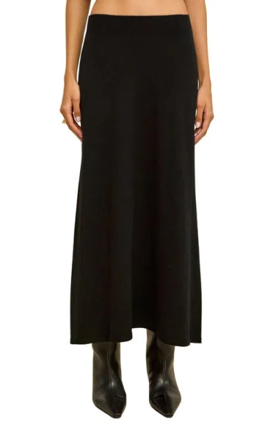 Cult Gaia Infinity Merino Wool & Cashmere Blend Maxi Skirt In Black