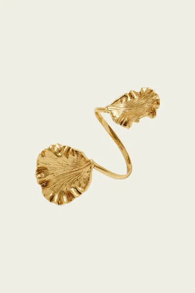 Cult Gaia Iris Leaf Cuff In Antique Brass In Gold