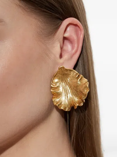 Cult Gaia Iris Leaf Earrings In Gold