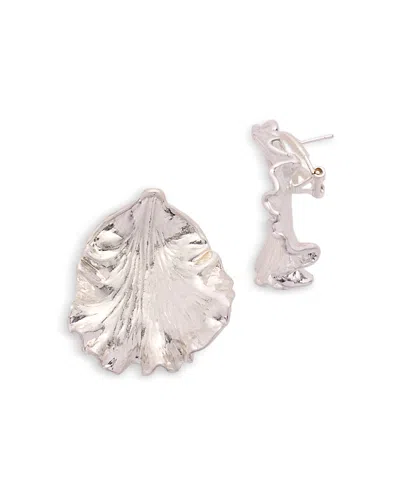 Cult Gaia Iris Leaf Earrings In Silver