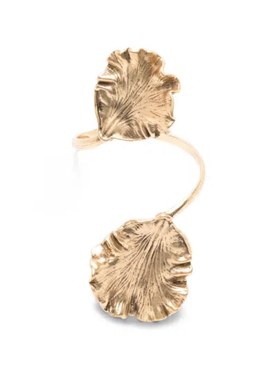 Cult Gaia Iris Leaf-motif Cuff Bracelet In Gold
