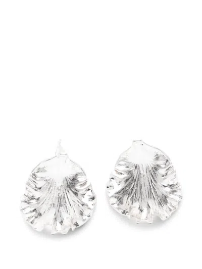 Cult Gaia Iris Leaf-shape Earrings In Silver