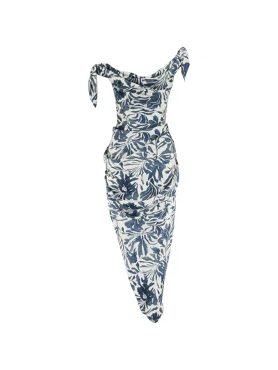Cult Gaia Ithaca Silk Asymmetric Dress In Blue