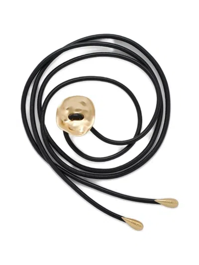 Cult Gaia Izara Leather Belt In Black