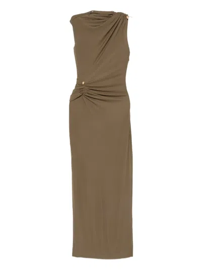 CULT GAIA IZOLA DRAPED BUTTON MAXI DRESS