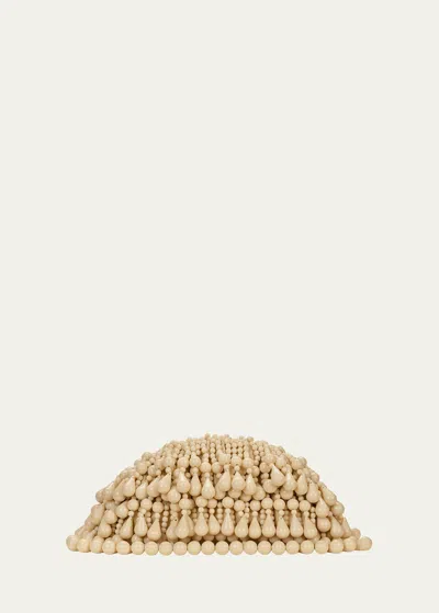 Cult Gaia Jaala Nano Beaded Clutch Bag In Light Beach