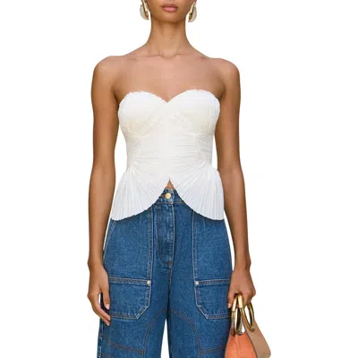 Cult Gaia Jace Pleated Strapless Top In Multi