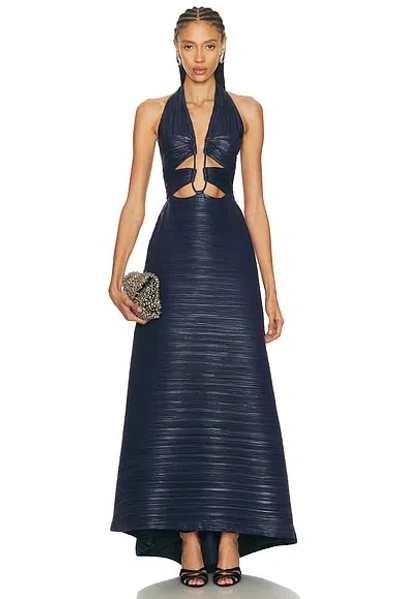 Cult Gaia Jahzara Halter-neck Dress In Blue