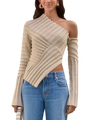 Cult Gaia Jaidan Asymmetric Knit Top In Gray