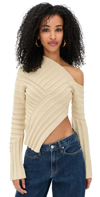 Cult Gaia Jaidan Knit Top Beach In Neutral