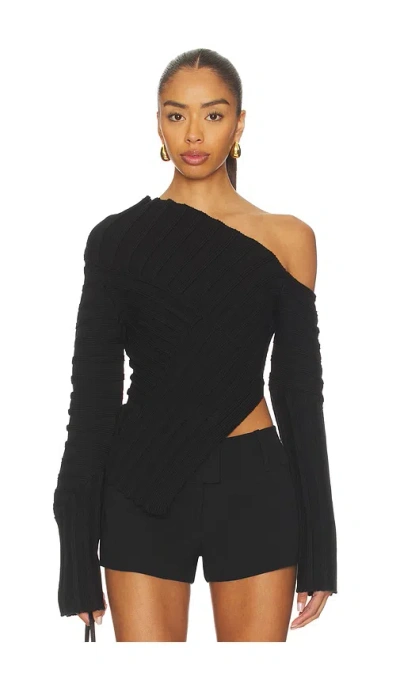 Cult Gaia Jaidan Knit Top In Black