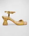 Cult Gaia Javiera Ankle Strap Sandal In Gold