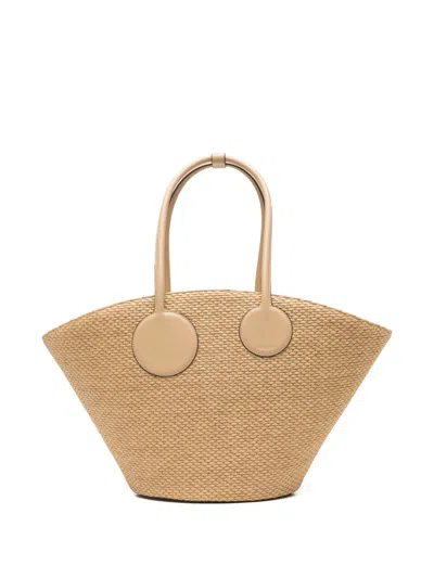 Cult Gaia Jayleen Woven Tote Bag In Neutral