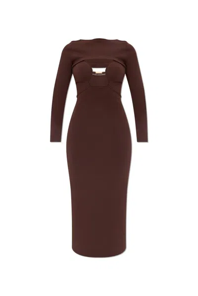 Cult Gaia Jenny Knitted Dress In Brown