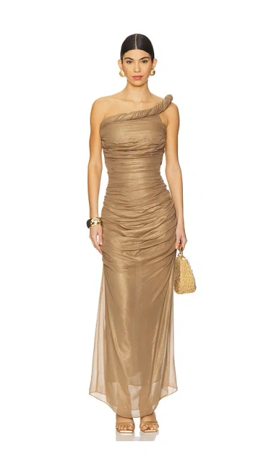 Cult Gaia Jess Dress In Metallic Gold
