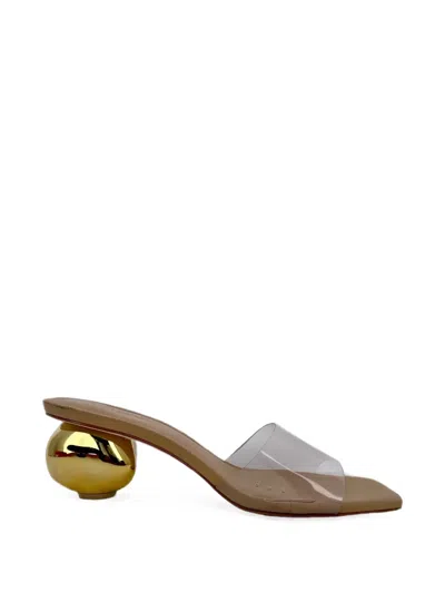 Pre-owned Cult Gaia Jila Transparent Strap Sandals In White