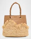 Cult Gaia Jojo Logo Embossed Tote Bag In Camel