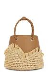 Cult Gaia Jojo Logo Embossed Tote Bag In Camel
