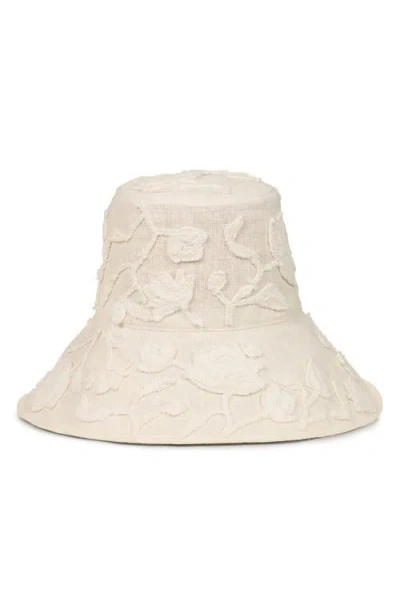 Cult Gaia Juliana Flower Bucket Hat In Beige