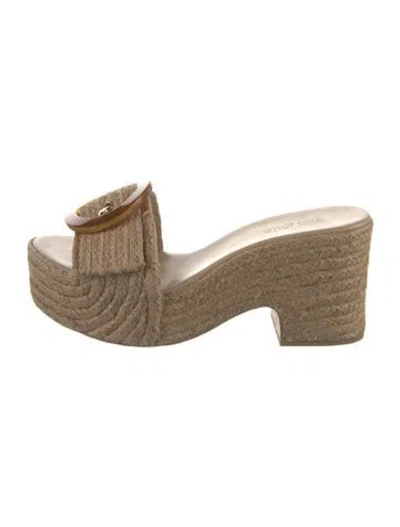 Pre-owned Cult Gaia Jute Espadrilles In Neutral