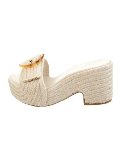 Pre-owned Cult Gaia Jute Espadrilles In Neutral