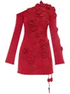 Cult Gaia Kaela Appliquéd Lyocell-blend Mini Dress In Red