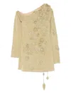 Cult Gaia Kaela Floral-appliqué Mini Dress In Gold