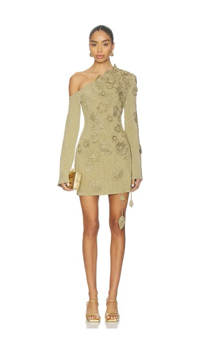 Cult Gaia Kaela Knit Dress In Gold