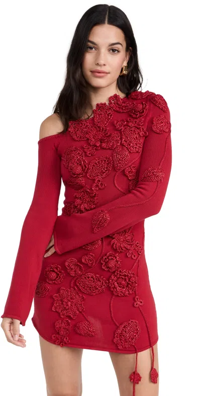 Cult Gaia Kaela Appliquéd Lyocell-blend Mini Dress In Red