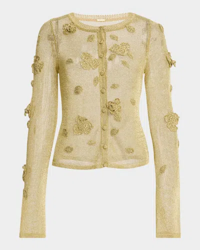 Cult Gaia Kash Metallic Knit Cardigan