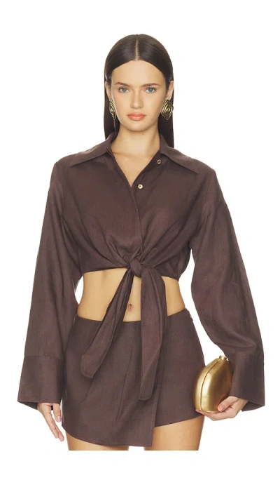 Cult Gaia Kate Top In Brown