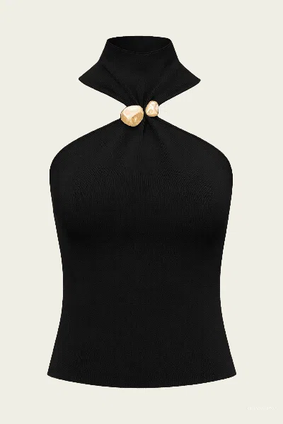 Cult Gaia Katherine Knit Top In Black