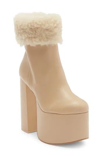 Cult Gaia Katya Genuine Shearling Boot In Sand