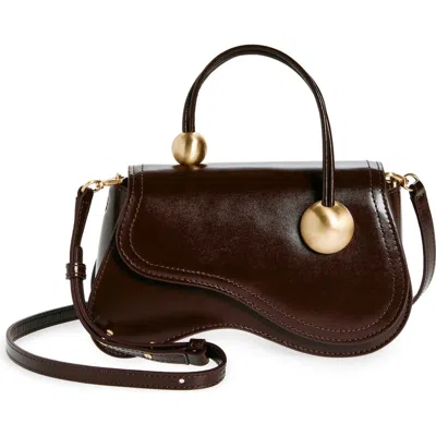 Cult Gaia Kazia Leather Nano Crossbody Bag In Brown