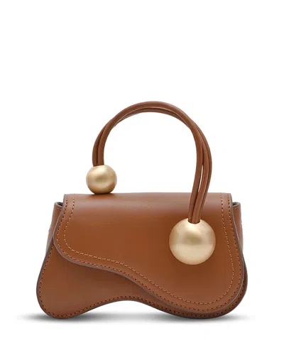 Cult Gaia Kazia Leather Nano Crossbody In Brown