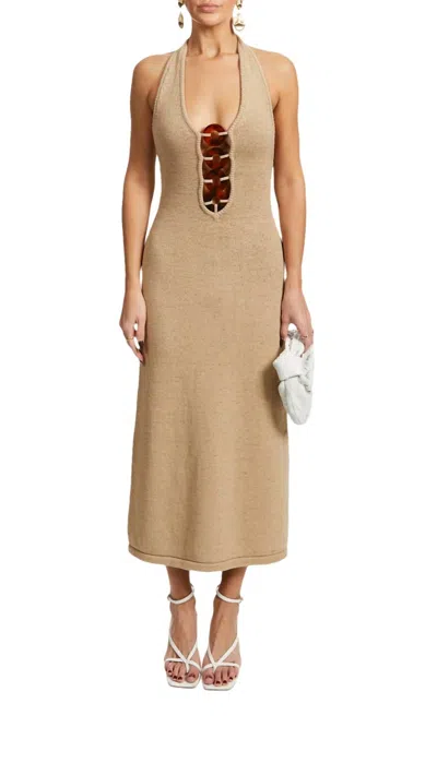 Cult Gaia Keilah Dress In Ecru In Brown