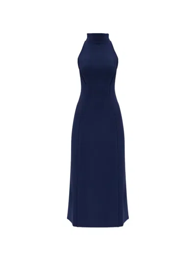 Cult Gaia Keller Stretch-knit Turtleneck Midi Dress In Blue