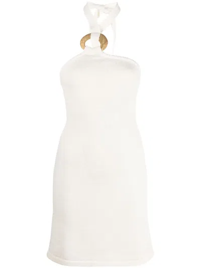 Cult Gaia Kendal Knitted Sleeveless Minidress In White