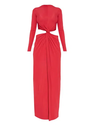 Cult Gaia Keri Cut-out Twisted Maxi Dress In Red
