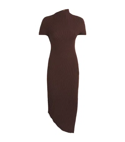 Cult Gaia Knitted Chrysta Midi Dress In Brown