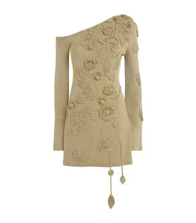 Cult Gaia Knitted Kaela Mini Dress In Gold