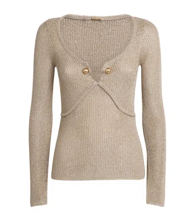Cult Gaia Knitted Kezia Top In Brown