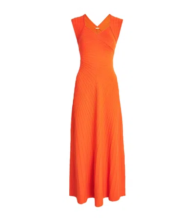 Cult Gaia Knitted Maia Maxi Dress In Orange