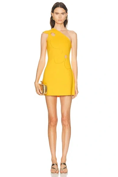 Cult Gaia One-shoulder Cutout Mini Dress In Yellow