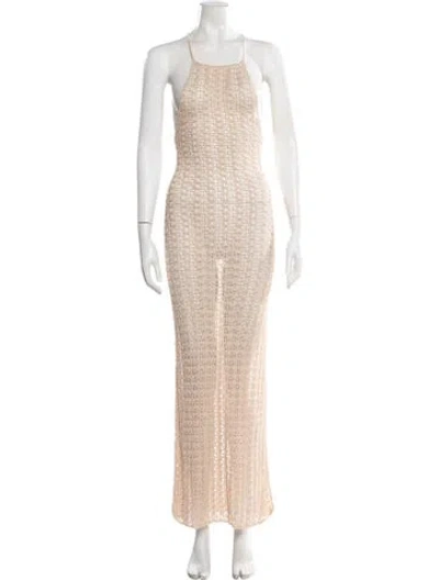 Pre-owned Cult Gaia Lace Pattern Crochet Trim Cover-up W/ Tags In Neutrals
