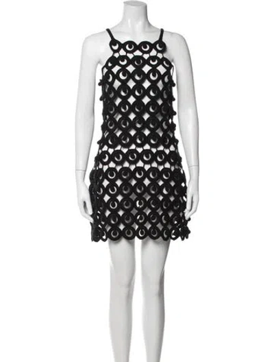 Pre-owned Cult Gaia Lace Pattern Mini Dress In Black